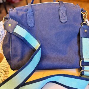 Navy Canvas Crossbody Tote (Large)